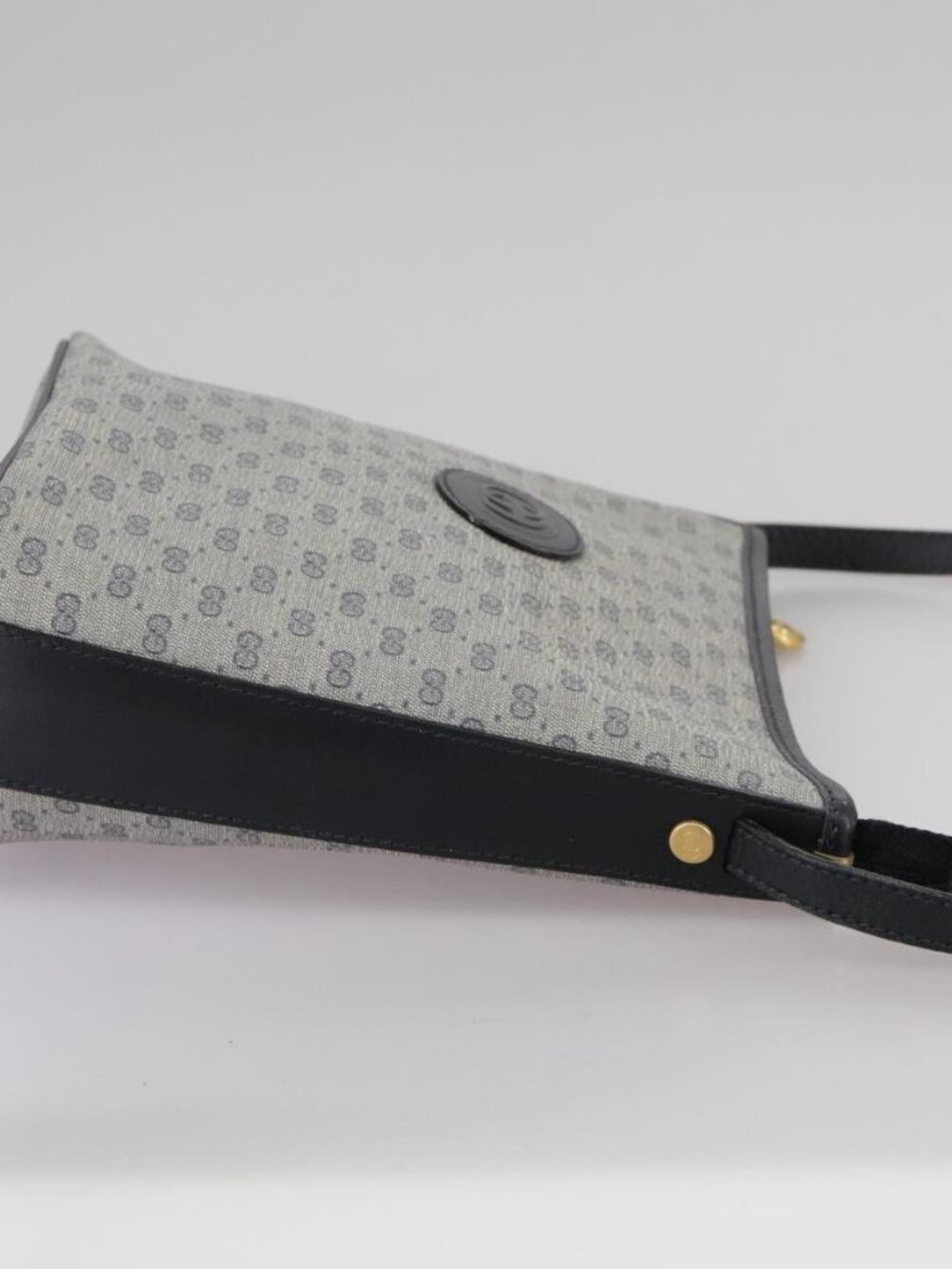 GUCCI Micro GG Supreme Shoulder Bag PVC Navy Gold 007 89 1095 Auth th5584 - Picture 5 of 16